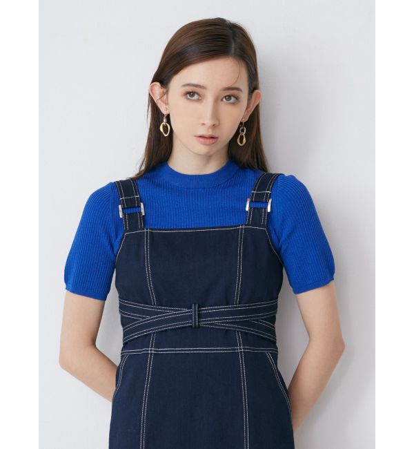 MURUA「ハーフスリーブタイトリブニット」|ニット・セーター|