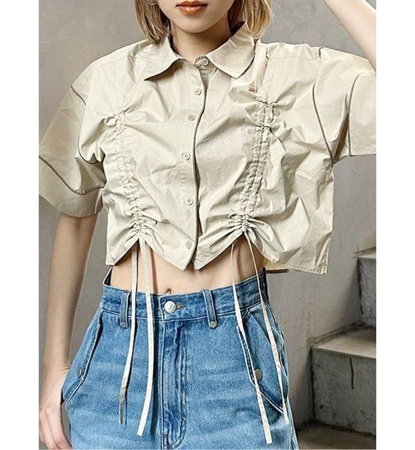 MURUA「バイカラーシャーリングシャツ」|シャツ・ブラウス|ベージュ