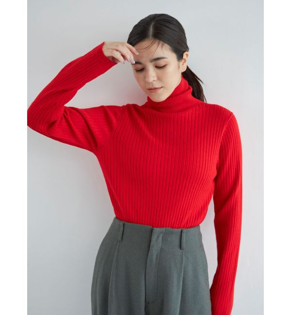 Ungrid「ウォッシャブルタートルニット」|ニット・セーター|レッド