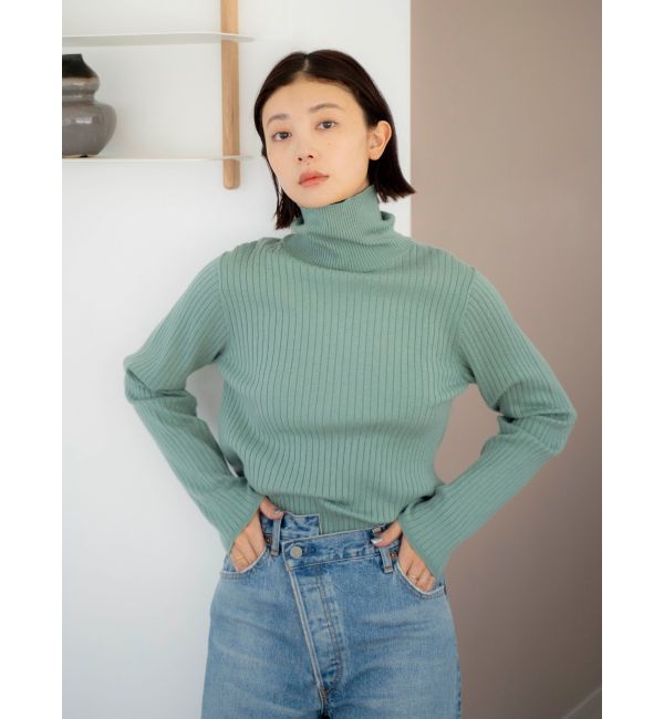 Ungrid「ウォッシャブルタートルニット」|ニット・セーター|グリーン