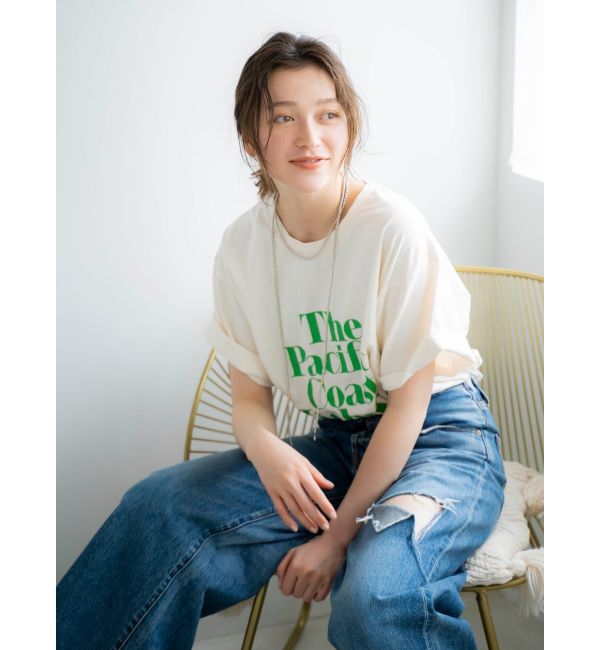 Ungrid「ヴィンテージウォッシュロゴビッグTee」|Tシャツ・カットソー|