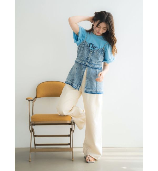 Ungrid「ヴィンテージウォッシュロゴビッグTee」|Tシャツ・カットソー|