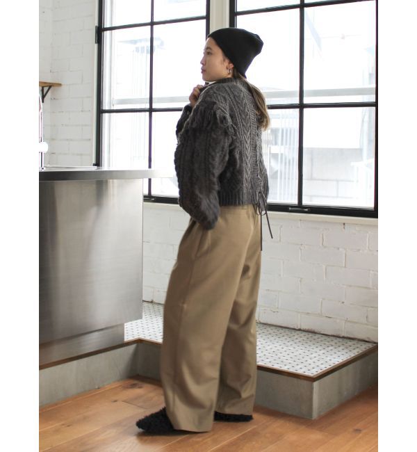 Ungrid「レースアップケーブルニット」|ニット・セーター|