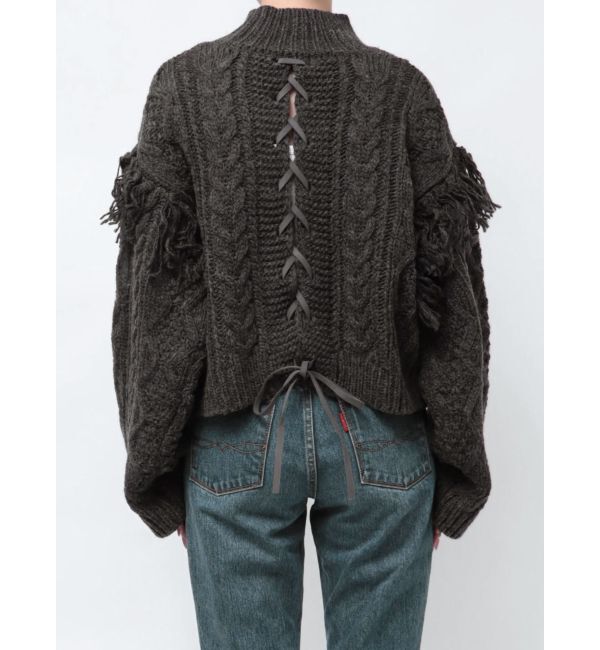 Ungrid「レースアップケーブルニット」|ニット・セーター|