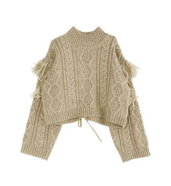 Ungrid「レースアップケーブルニット」|ニット・セーター|