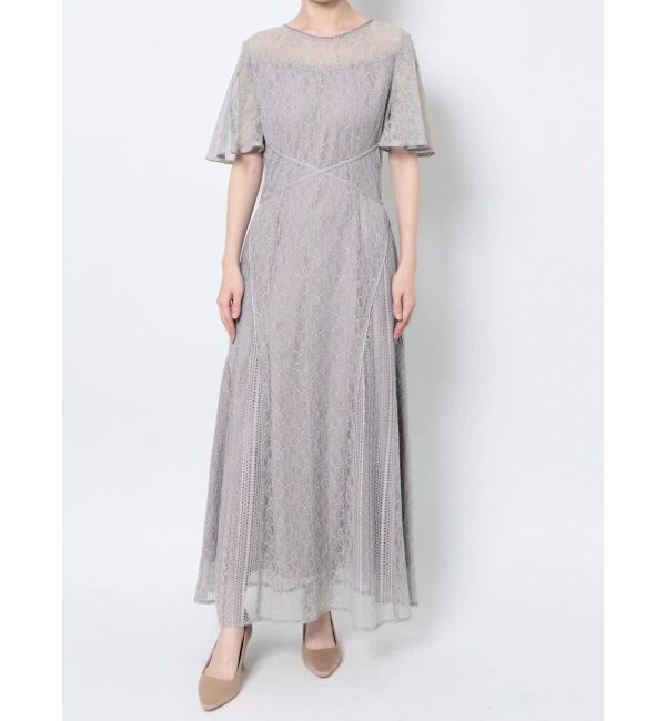 LAGUNAMOON「LADYウエストクロスナローレースワンピース」|ドレス|