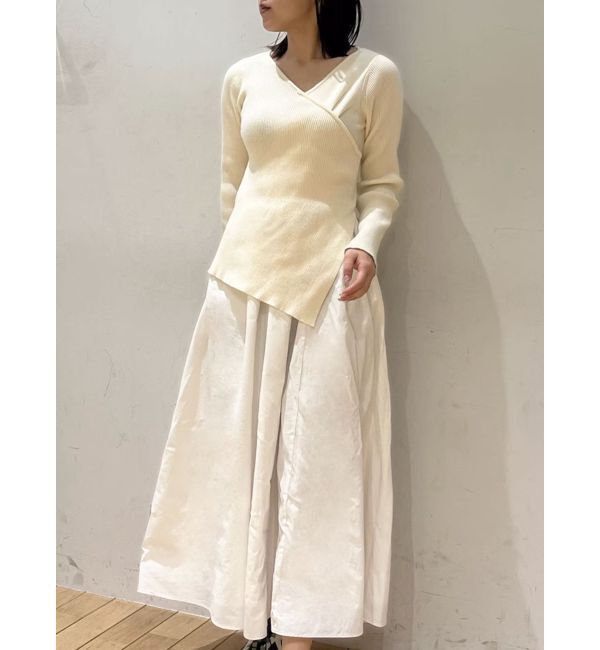 LAGUNAMOON「アシンメトリーニットドッキングワンピース」|ワンピース|アイボリー