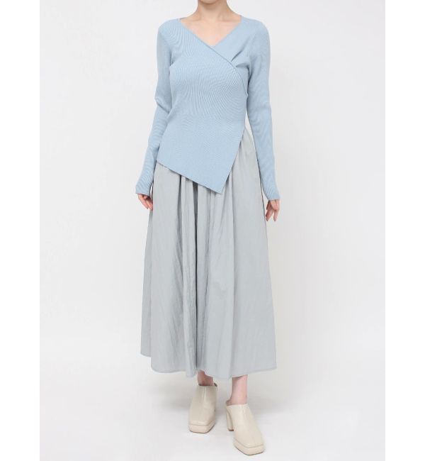 LAGUNAMOON「アシンメトリーニットドッキングワンピース」|ワンピース|