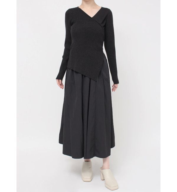 LAGUNAMOON「アシンメトリーニットドッキングワンピース」|ワンピース|