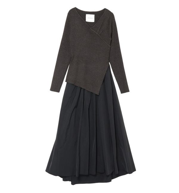 LAGUNAMOON「アシンメトリーニットドッキングワンピース」|ワンピース|