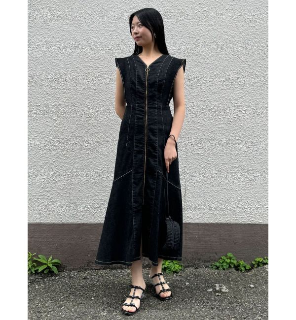 LAGUNAMOON「【Leeコラボ】フレアスリーブデニムワンピース」|ワンピース|