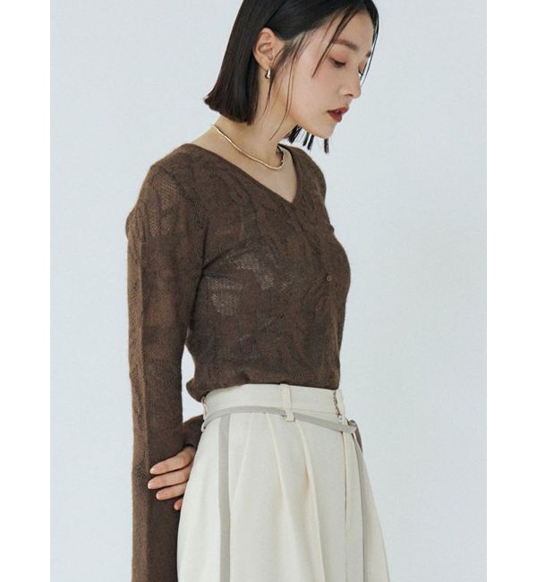 LAGUNAMOON「ヘアリージャガードニットプルオーバー」|ニット・セーター|