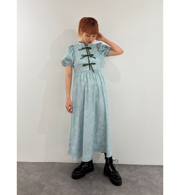 jouetie「チャイナリボンロングワンピース」|ワンピース|ブルー