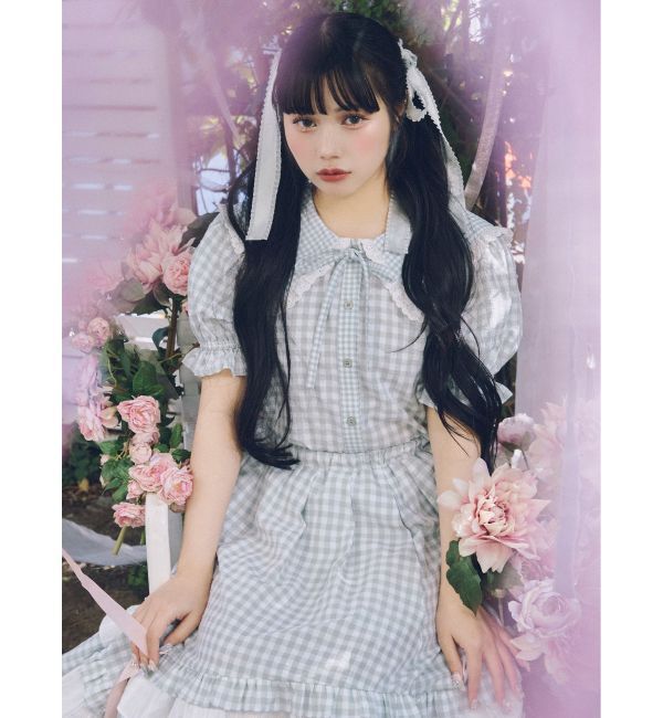 merry jenny「ギンガムリボンブラウス」|シャツ・ブラウス|