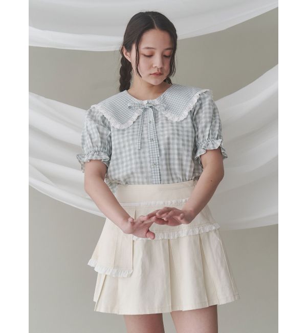 merry jenny「ギンガムリボンブラウス」|シャツ・ブラウス|