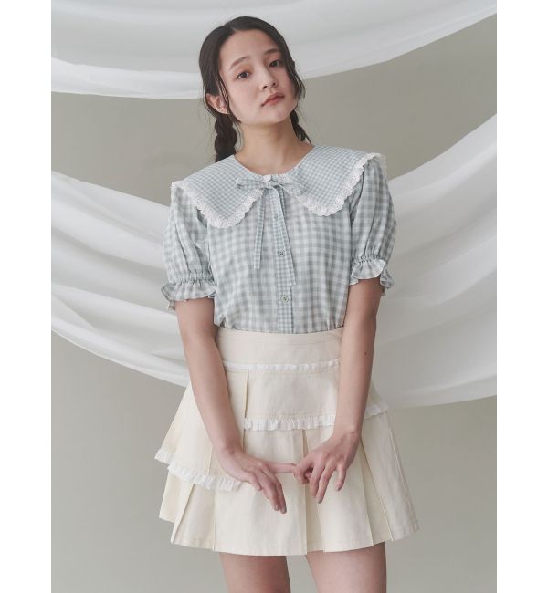 merry jenny「ギンガムリボンブラウス」|シャツ・ブラウス|