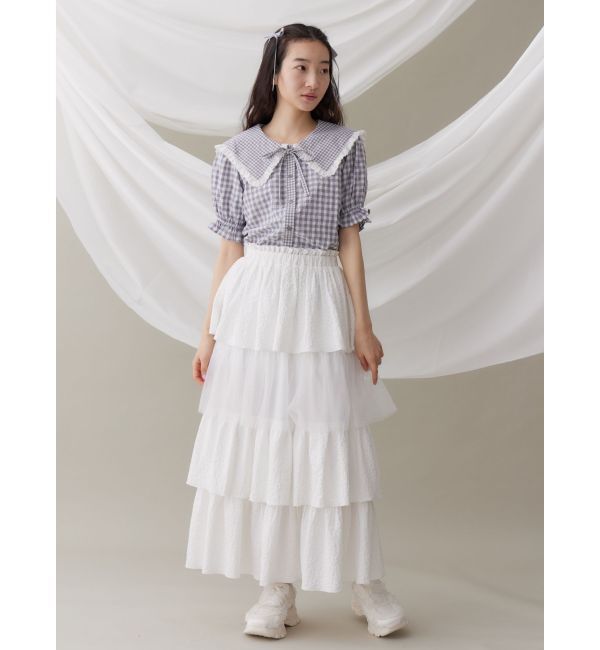 merry jenny「ギンガムリボンブラウス」|シャツ・ブラウス|