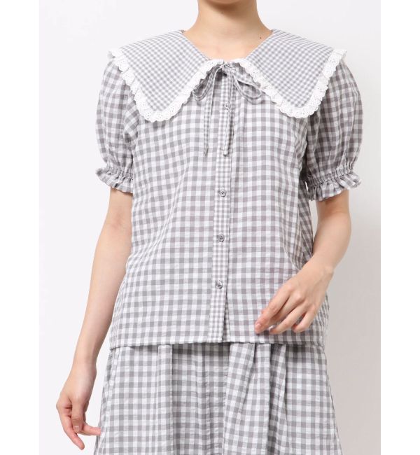 merry jenny「ギンガムリボンブラウス」|シャツ・ブラウス|