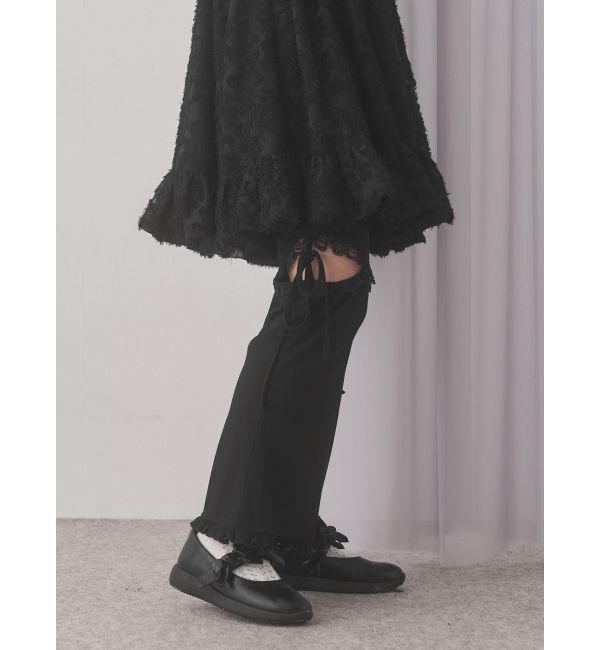 merry jenny「レースカットフリルリブパンツ」|その他|