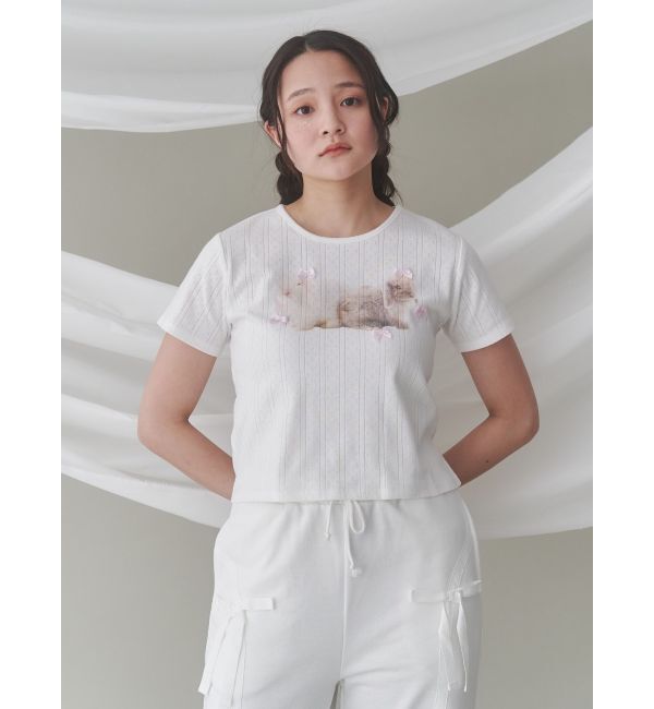 merry jenny「ラビットribbon Tシャツ」|Tシャツ・カットソー|