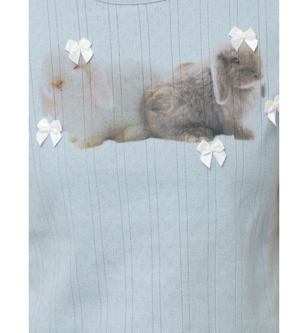 merry jenny「ラビットribbon Tシャツ」|Tシャツ・カットソー|