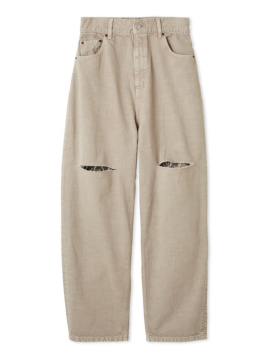 Mila Owen「【WEB限定00サイズ】ワイドテーパードカットアウトデニムパンツ」|デニム|