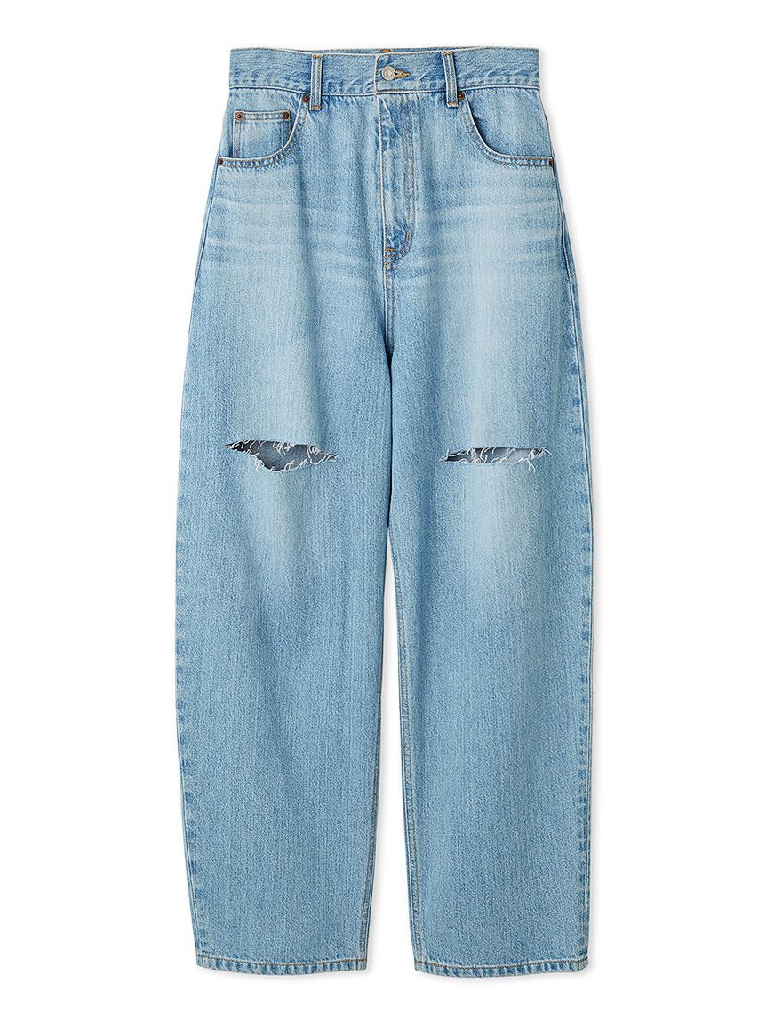 Mila Owen「【WEB限定00サイズ】ワイドテーパードカットアウトデニムパンツ」|デニム|