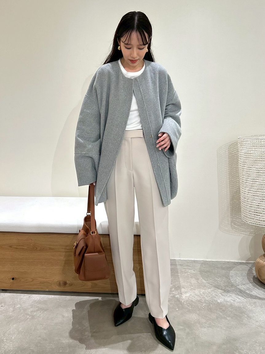 Mila Owen「後ろゴムセンタープレステーパードパンツ」|チノ|