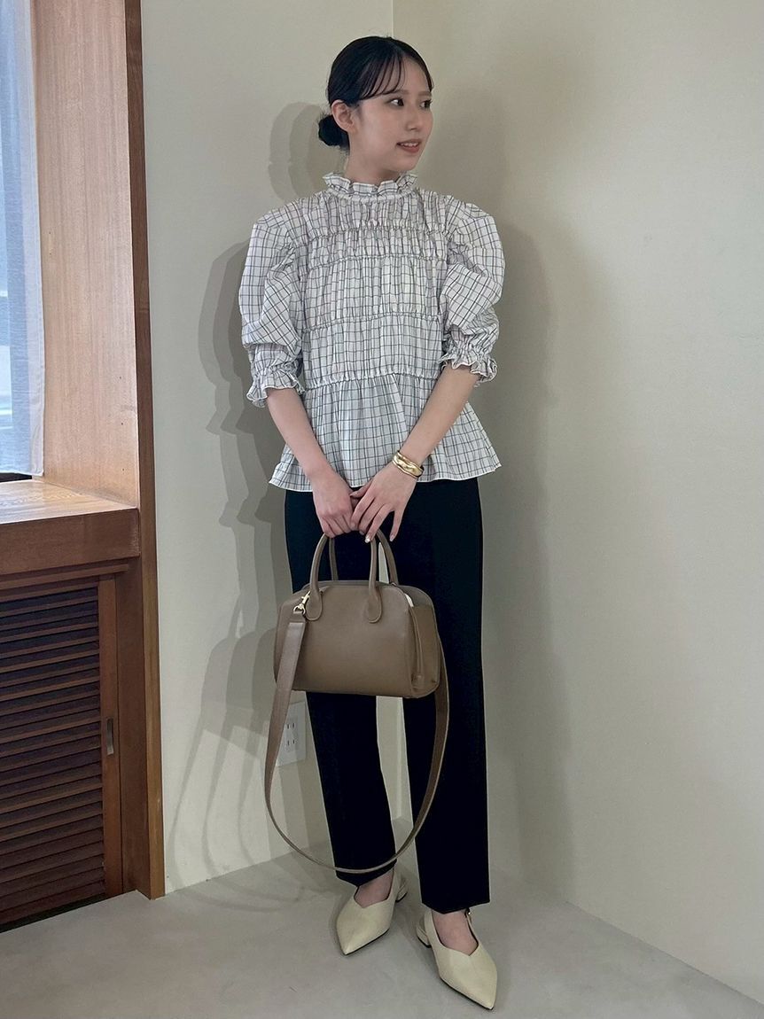 Mila Owen「シャーリングペプラムフリルブラウス」|シャツ・ブラウス|