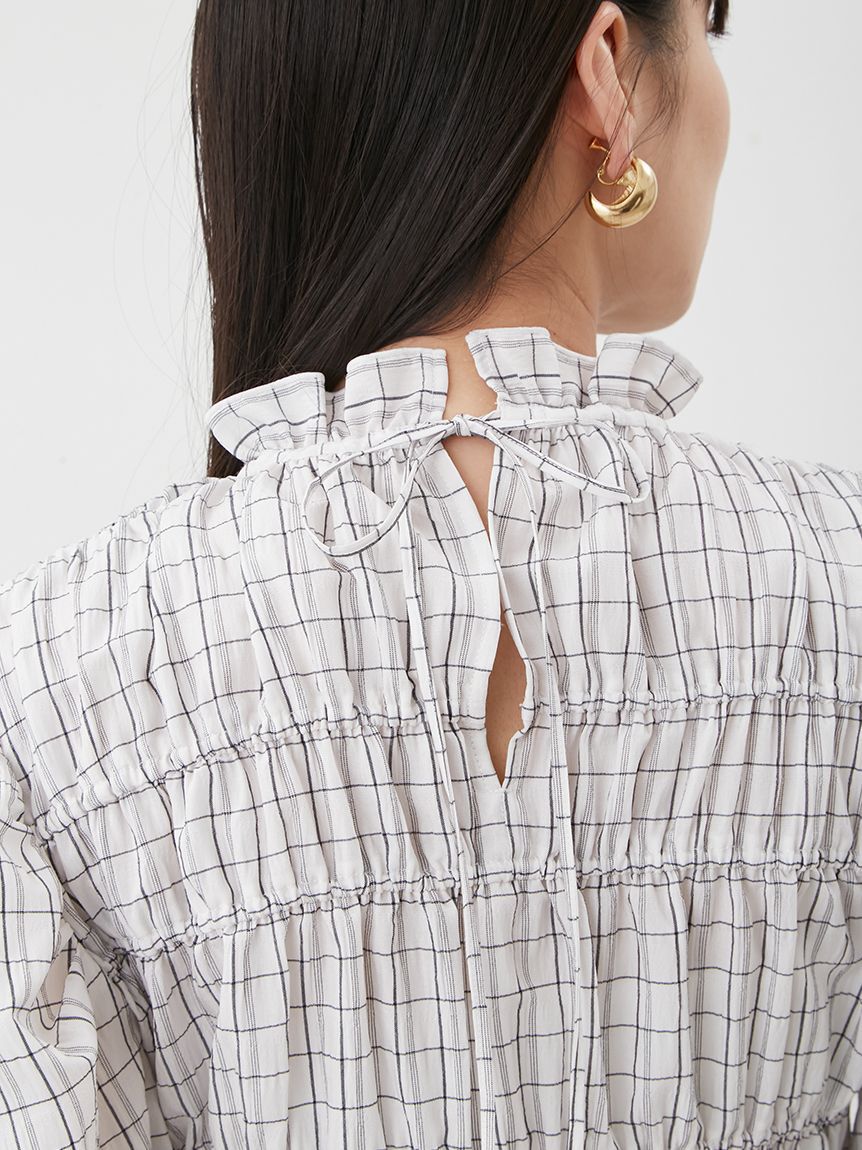 Mila Owen「シャーリングペプラムフリルブラウス」|シャツ・ブラウス|