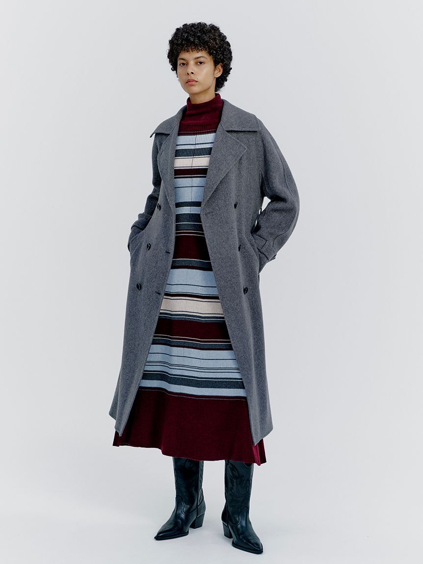 Mila Owen「ベルト付きリバーピーコート」|ピーコート|GRY