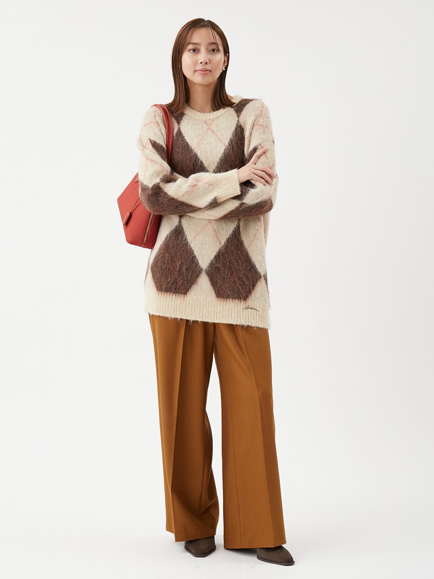 Mila Owen「アルパカ混アーガイルミニニットワンピース」|ワンピース|