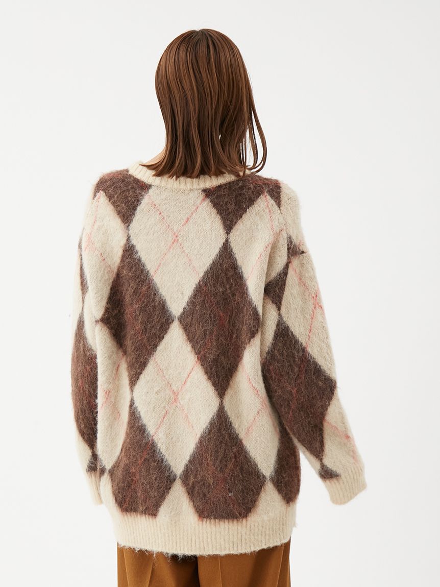 Mila Owen「アルパカ混アーガイルミニニットワンピース」|ワンピース|