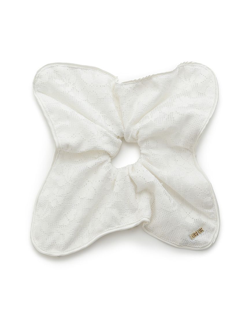 FURFUR「スクエアビッグシュシュ」|ヘアバンド|WHT