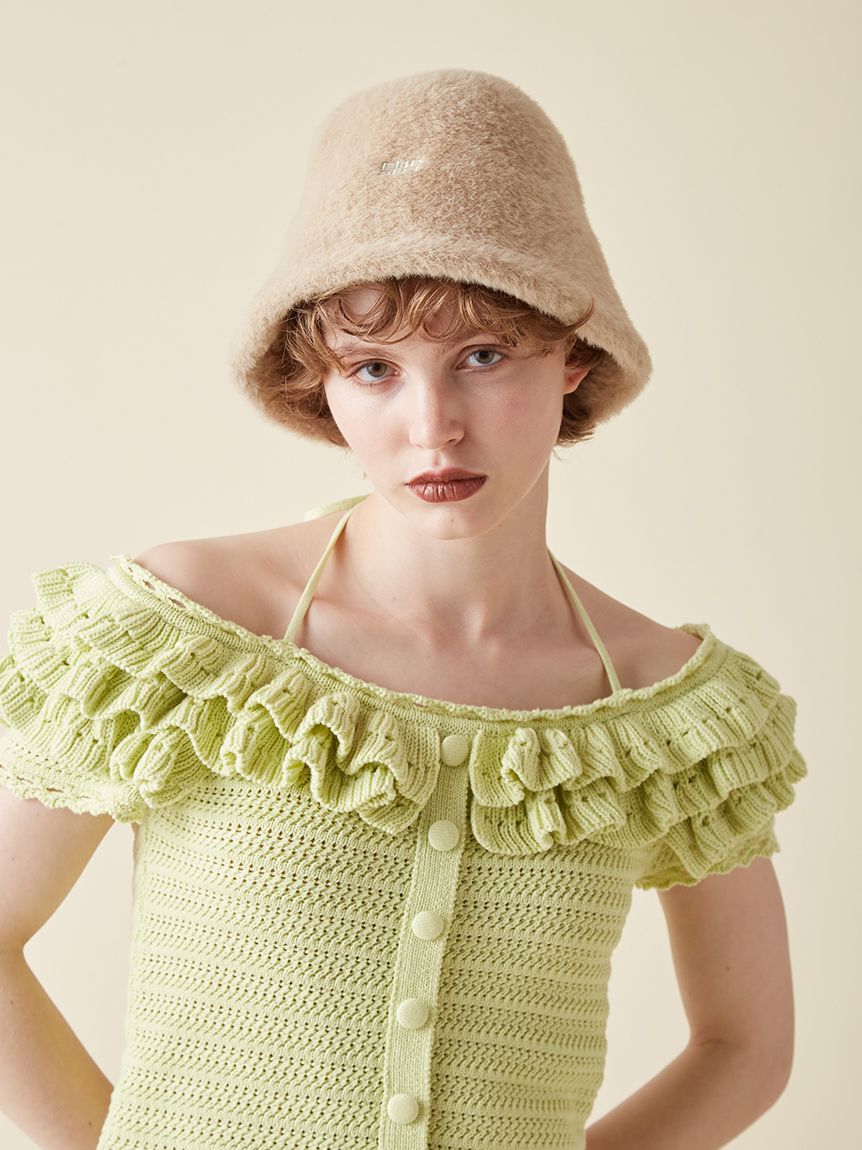 FURFUR「ロゴ刺繍エコファーバケットハット」|ハット|