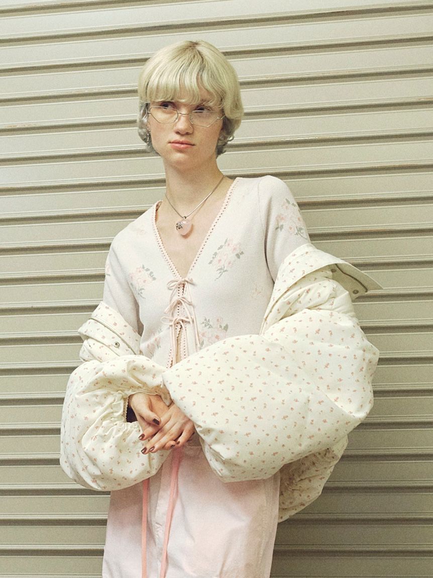 FURFUR「フラワーリボンジャガードカーディガン」|カーディガン|