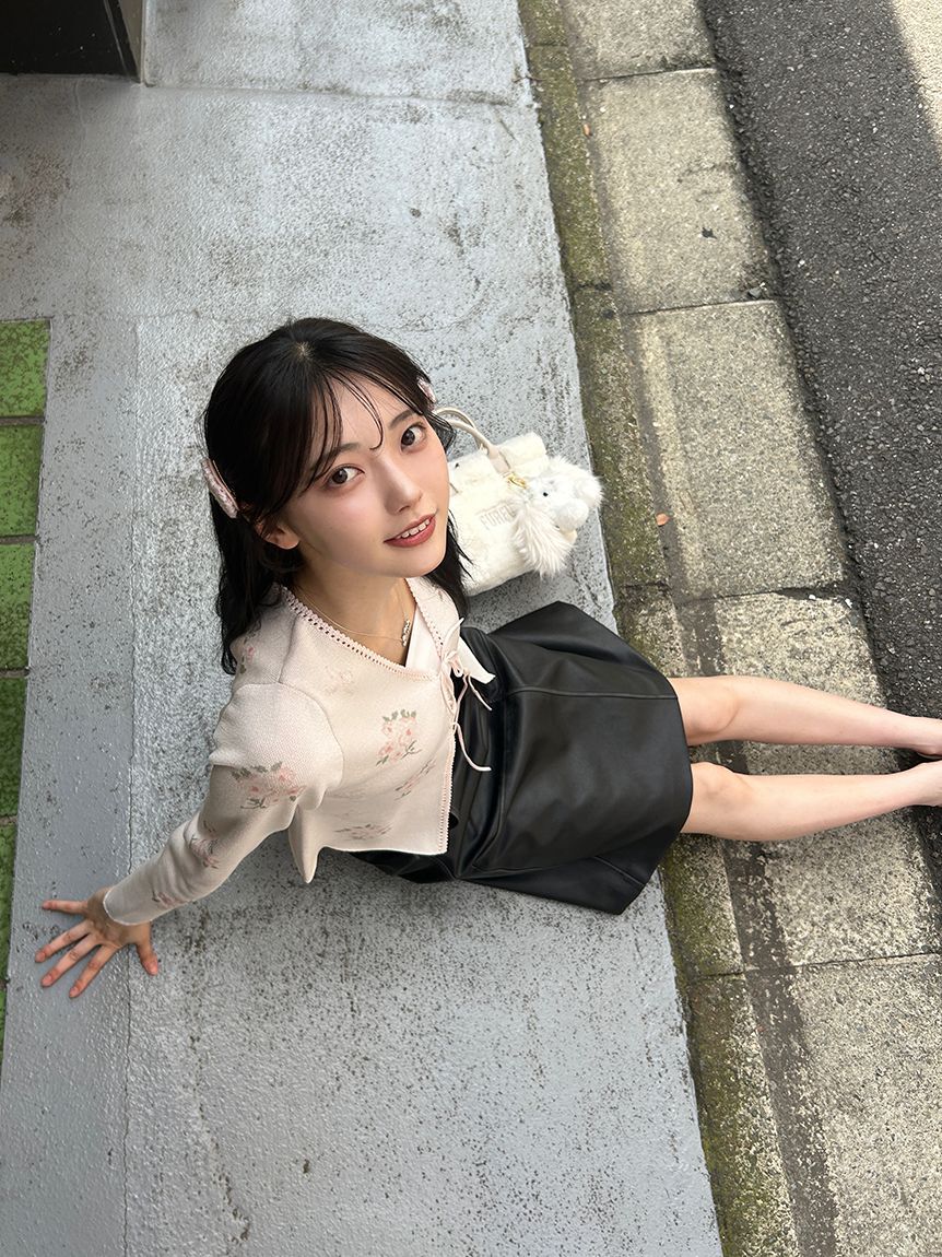 FURFUR「フラワーリボンジャガードカーディガン」|カーディガン|