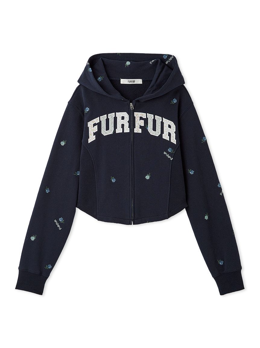 FURFUR「フラワー刺繍ジップアップフーディー」|パーカー|