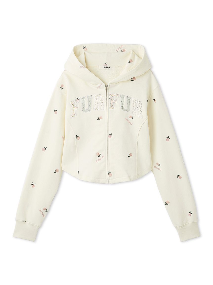 FURFUR「フラワー刺繍ジップアップフーディー」|パーカー|