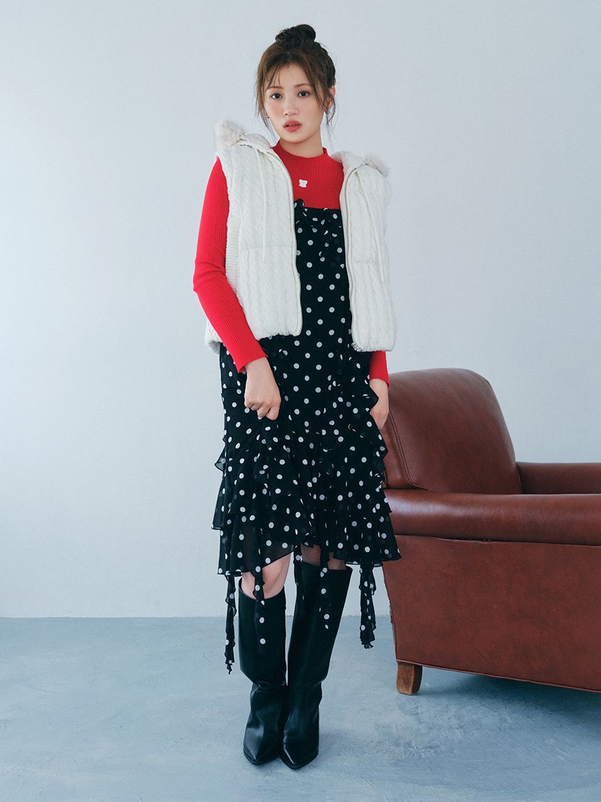 FURFUR「フリルキャミソールワンピース」|ワンピース|