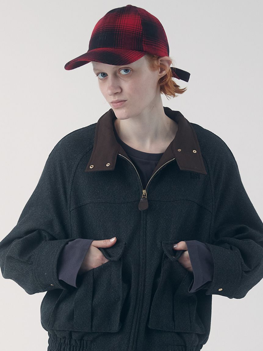 FURFUR「バックリボンチェック柄キャップ」|キャップ・キャスケット|