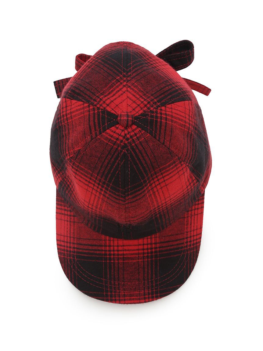 FURFUR「バックリボンチェック柄キャップ」|キャップ・キャスケット|