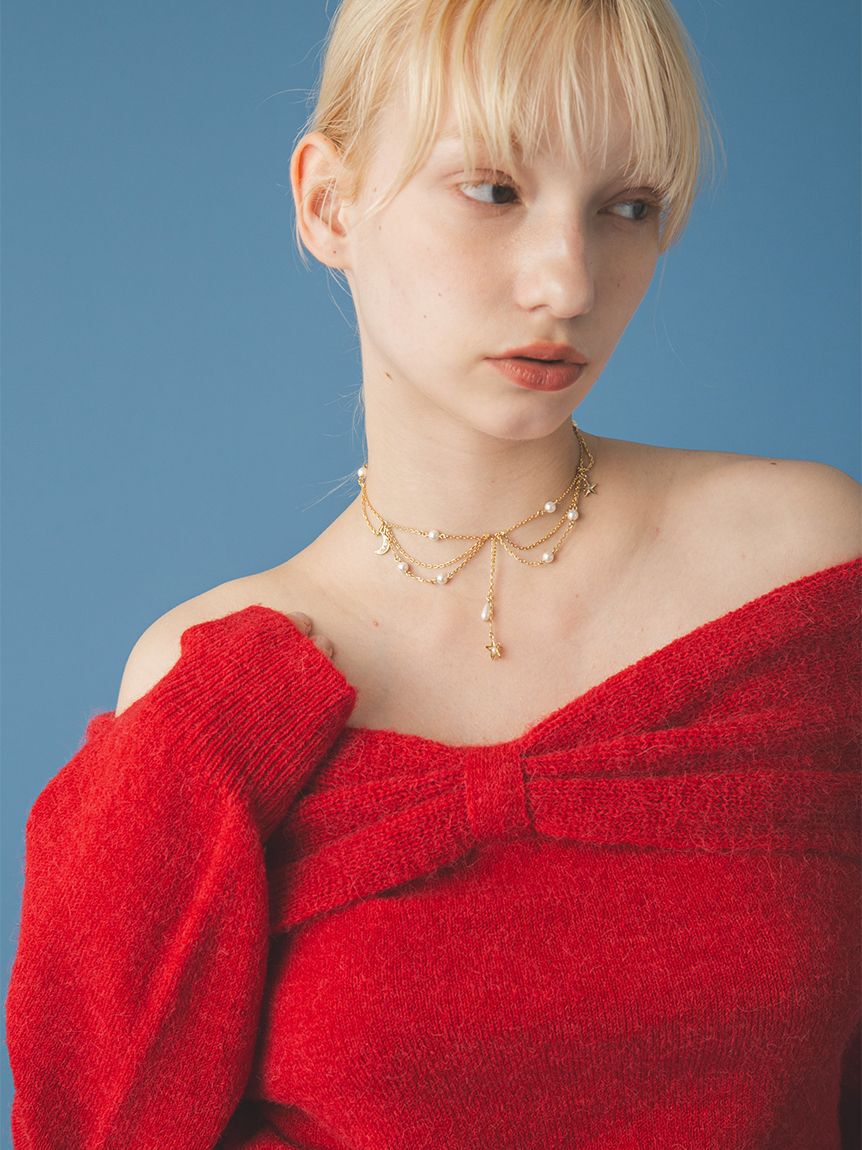 FURFUR「リボンモヘアニットトップス」|ニット・セーター|