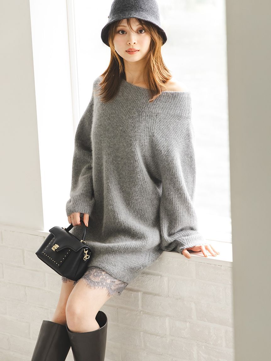 SNIDEL「ニットセットキャミミニワンピース」|ワンピース|