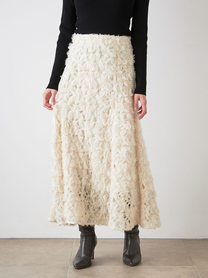 SNIDEL「Sustainableデコラティブシフォンフレアスカート」|スカート|