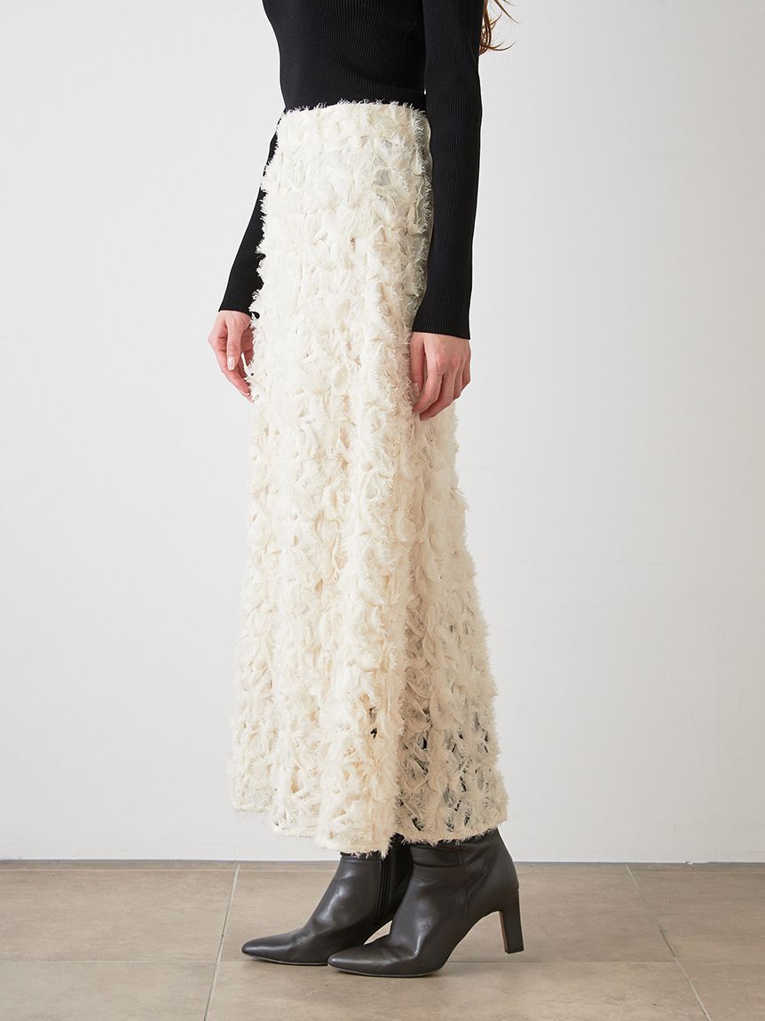 SNIDEL「Sustainableデコラティブシフォンフレアスカート」|スカート|