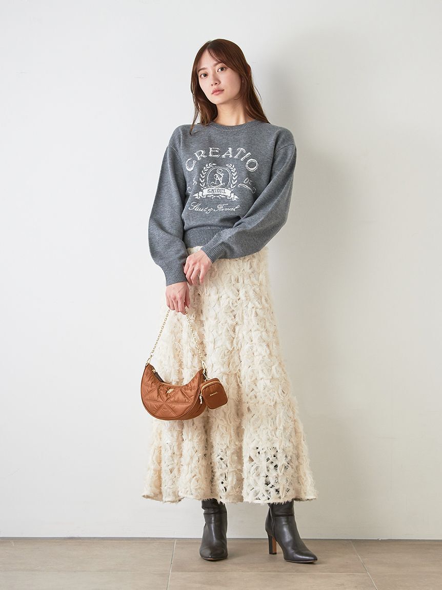 SNIDEL「Sustainableデコラティブシフォンフレアスカート」|スカート|