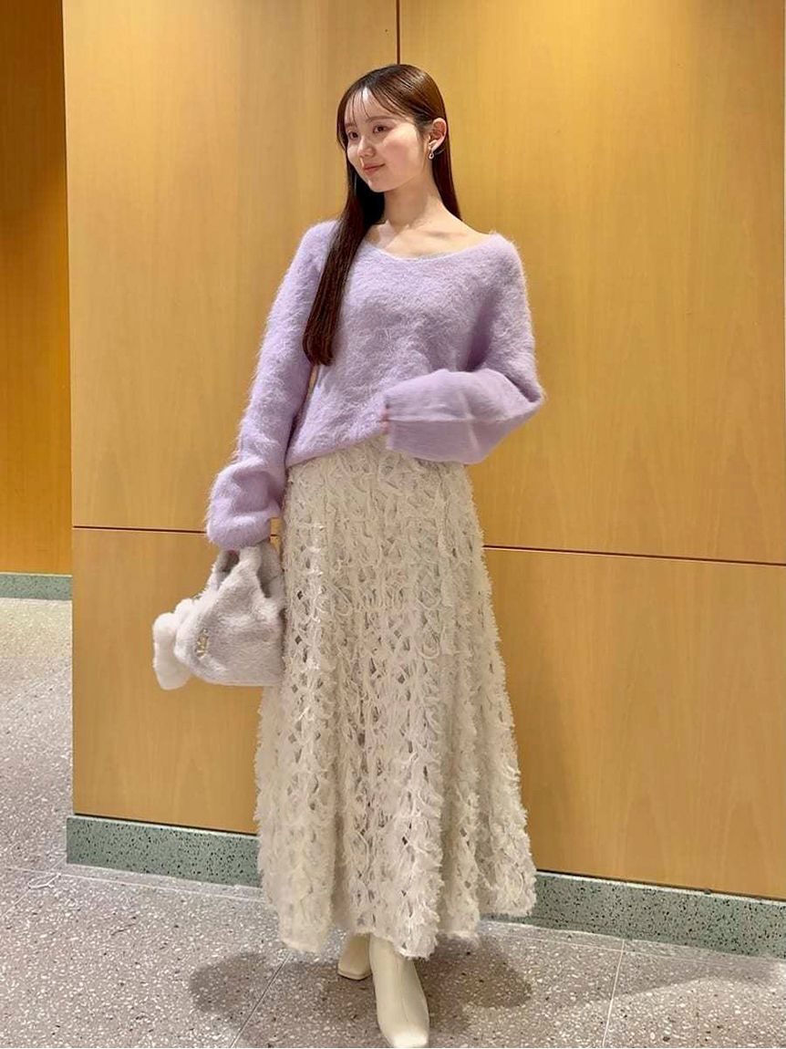 SNIDEL「Sustainableデコラティブシフォンフレアスカート」|スカート|