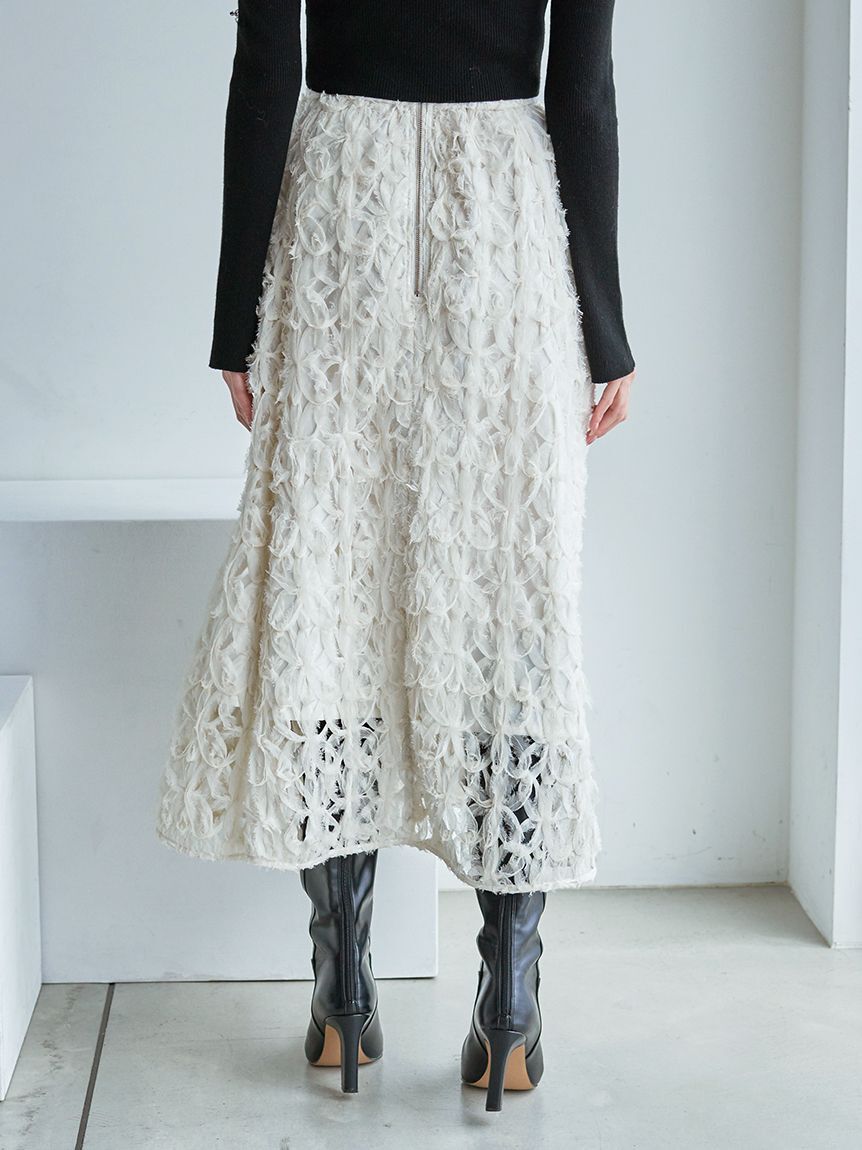 SNIDEL「Sustainableデコラティブシフォンフレアスカート」|スカート|