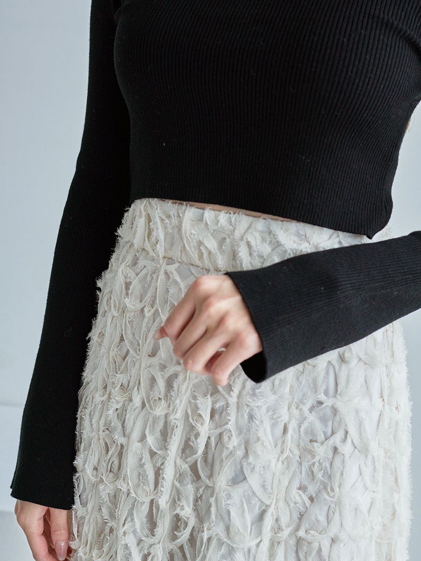 SNIDEL「Sustainableデコラティブシフォンフレアスカート」|スカート|